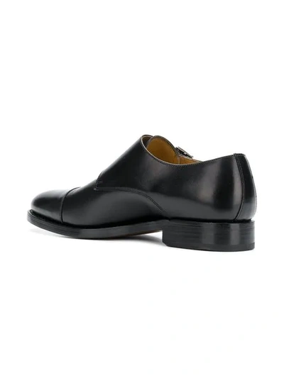 Shop Berwick Shoes Double Monk Strap Shoes In Black