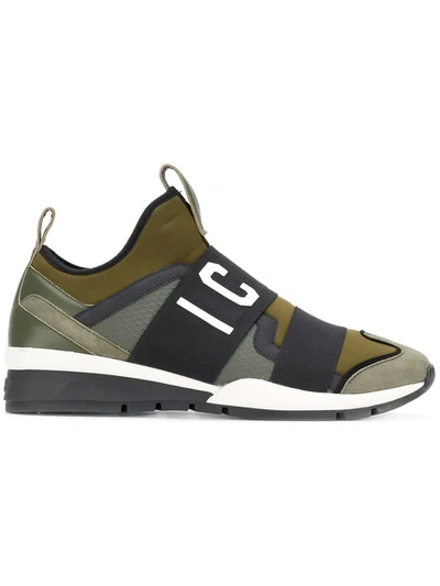 Shop Dsquared2 Icon Logo Sneakers In Green