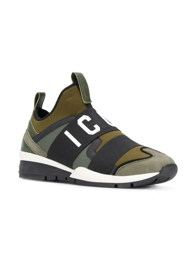 Shop Dsquared2 Icon Logo Sneakers In Green