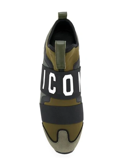 Shop Dsquared2 Icon Logo Sneakers In Green