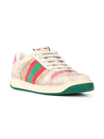 GUCCI SCREENER GG SNEAKERS - 棕色