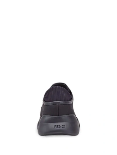 Shop Fendi Tech Fabric Sneakers In Brown