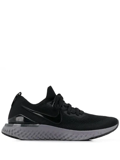 Nike Black & Grey Epic React Flyknit 2 Sneakers In Black