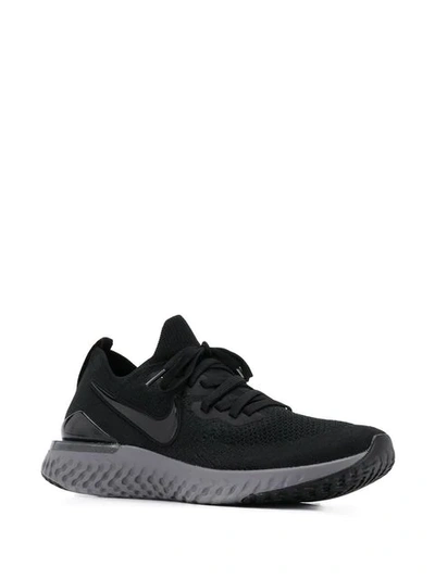 Nike Black & Grey Epic React Flyknit 2 Sneakers In Black