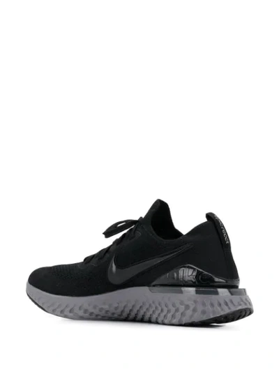 Nike Black & Grey Epic React Flyknit 2 Sneakers In Black