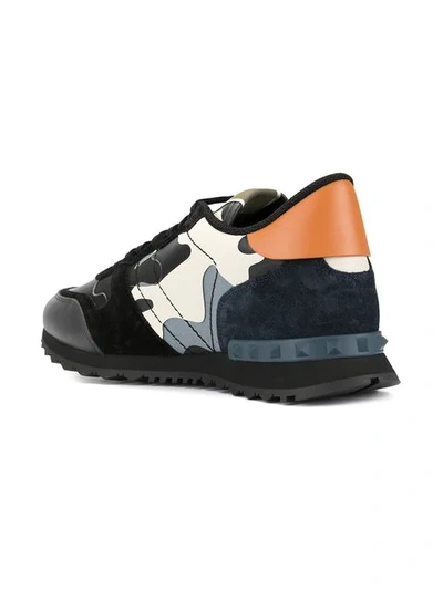 Shop Valentino Rockrunner Camouflage-print Sneakers In Black