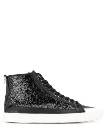 Shop Jimmy Choo Impala Glitter-effect Sneakers In Black