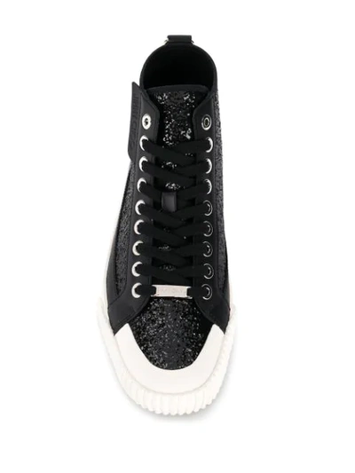 Shop Jimmy Choo Impala Glitter-effect Sneakers In Black