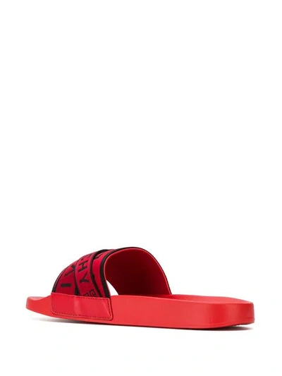 Shop Givenchy Logo Strap Slide Sandals In Red