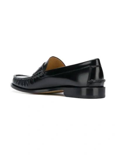 VERSACE LETTERING LOGO PRINT LOAFERS - 黑色