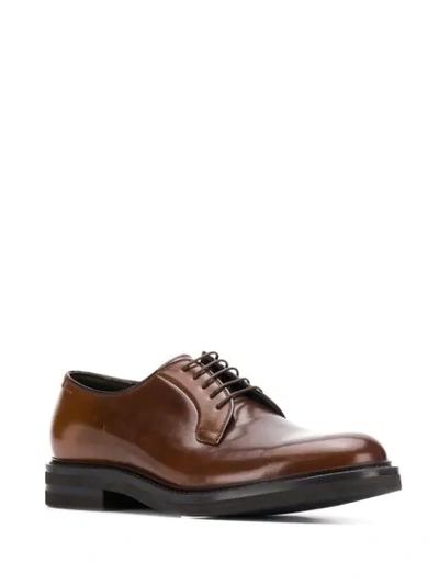 Brunello Cucinelli Classic Lace-up Derby Shoes In Brown