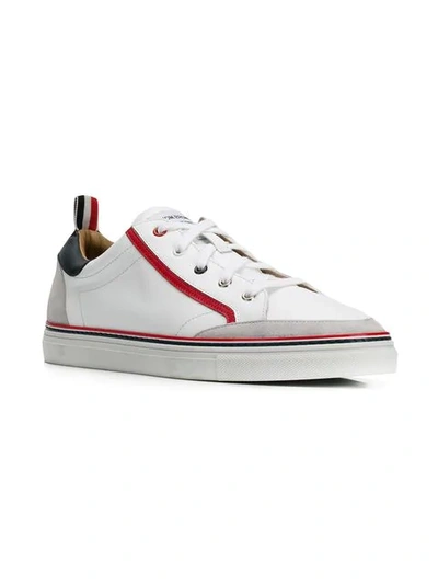 Shop Thom Browne Calfskin Rubber Cupsole Sneaker In White