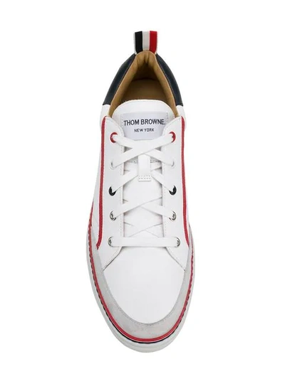 Shop Thom Browne Calfskin Rubber Cupsole Sneaker In White