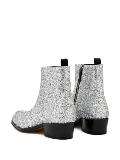 Shop Giuseppe Zanotti Glitter Ankle Boots In Silver