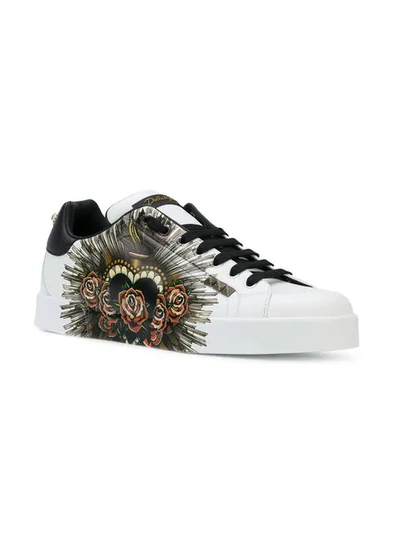 Shop Dolce & Gabbana Sacred Heart Portofino Sneakers In White