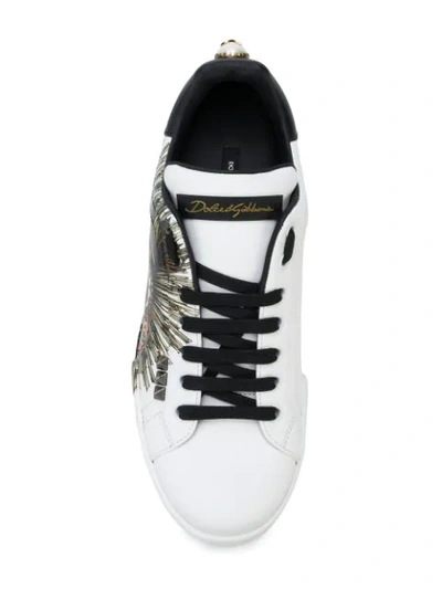 Shop Dolce & Gabbana Sacred Heart Portofino Sneakers In White