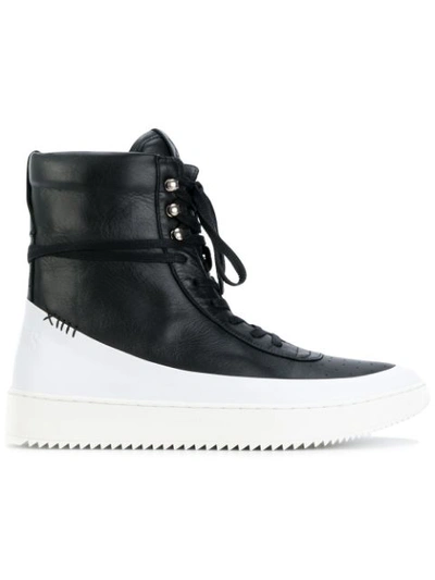 Shop Newams Hi-top Lace Up Sneakers - Black