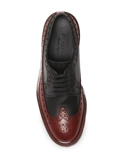 Shop Burberry Brogue Detail Leather Derby Shoes In Brown