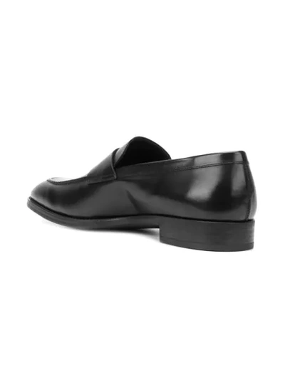 Shop Giorgio Armani Monogram Classic Loafer In Black