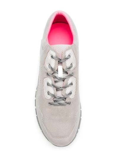 Shop Lanvin Lace-up Sneakers In Grey