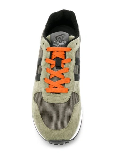 Shop Hogan Logo Low Top Sneakers In Green