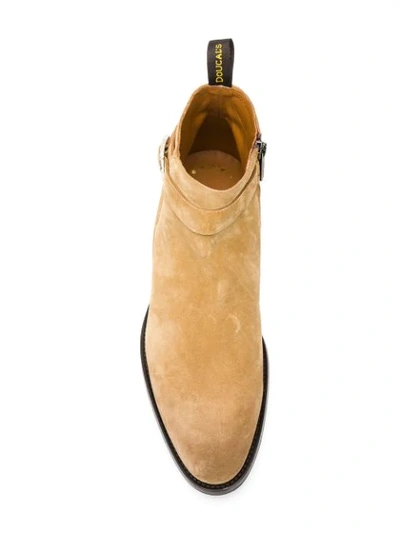 Shop Doucal's Buckle Detail Ankle Boots - Neutrals