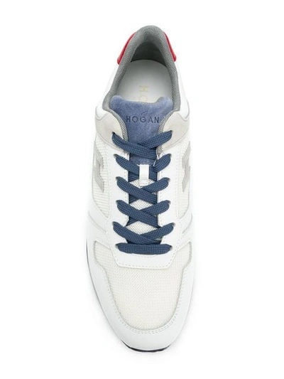 Shop Hogan Colour Block Logo Sneakers In White