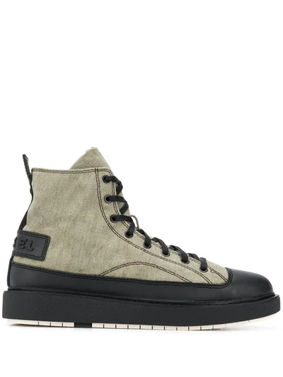 Shop Diesel High Top Sneakers In Green