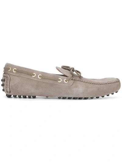 Shop Car Shoe Lace Up Loafers In Grey