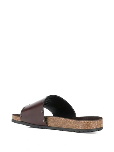 SAINT LAURENT JIMMY SLIP-ON SANDALS - 棕色