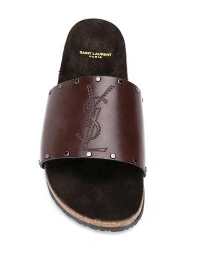 Shop Saint Laurent Jimmy Slip-on Sandals In Brown