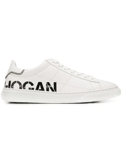Shop Hogan Logo Low Top Sneakers In White