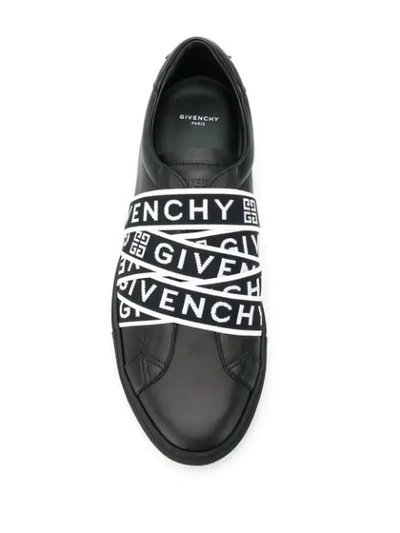 Shop Givenchy Logo Strap Sneakers In 001 Black