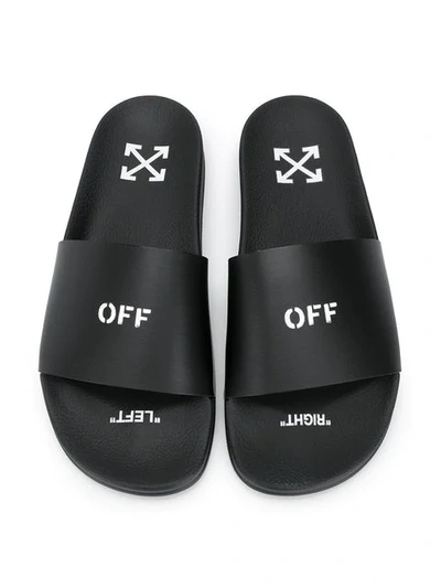 Shop Off-white Off Stamp Slides In Black