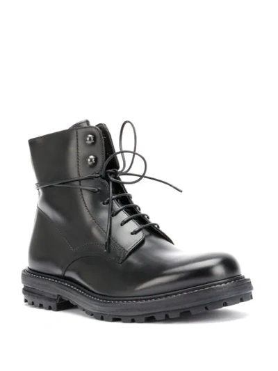 OFFICINE CREATIVE LACE UP MILITARY BOOTS - 黑色