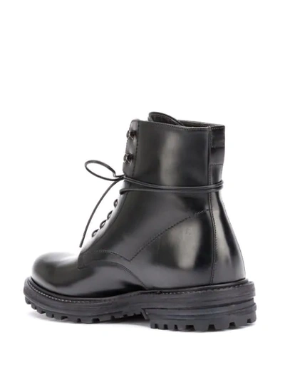 Shop Officine Creative Lace Up Military Boots In Black