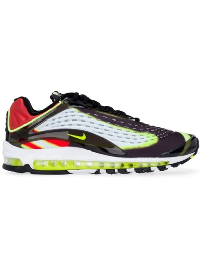 Shop Nike Air Max Deluxe "volt/habanero Red" Sneakers In Black