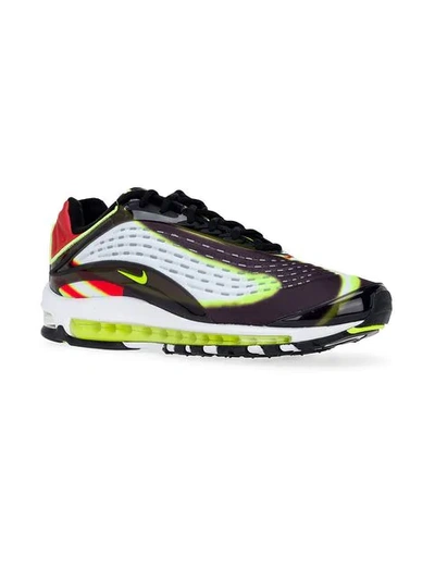 Shop Nike Air Max Deluxe "volt/habanero Red" Sneakers In Black