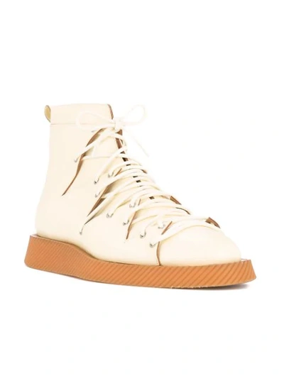 Jil Sander Flat Ankle Boots In Neutrals