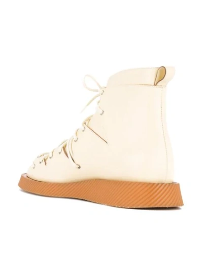 Jil Sander Flat Ankle Boots In Neutrals