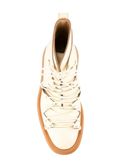 Jil Sander Flat Ankle Boots In Neutrals