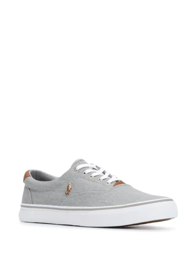 Shop Polo Ralph Lauren Thorton Low-top Sneakers In Grey