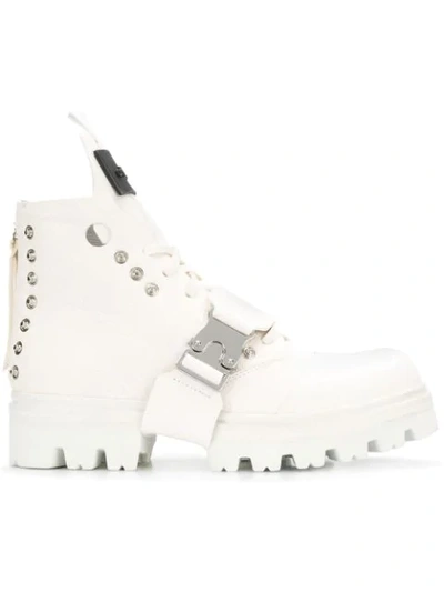 Shop Artselab Leather Chunky Boots - White