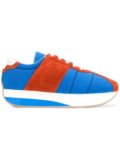 Shop Marni Big Foot Sneakers In Blue
