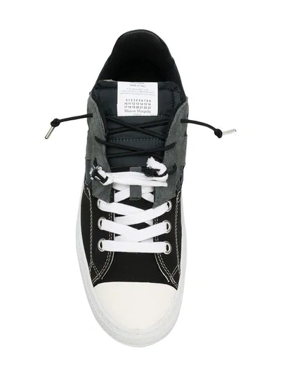 Shop Maison Margiela Contrast Lace-up Sneakers In Black