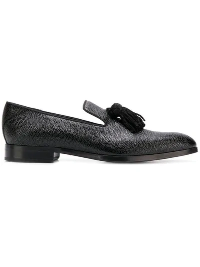 Shop Jimmy Choo Tassel Embellished Loafers In Black