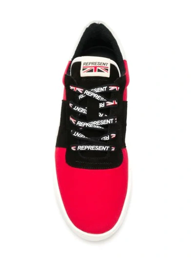 Shop Represent Colour Block Court Sneakers - Red