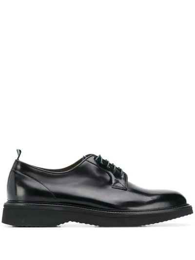 Green George Classic Derby Shoes In Black