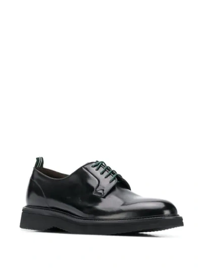 Green George Classic Derby Shoes In Black