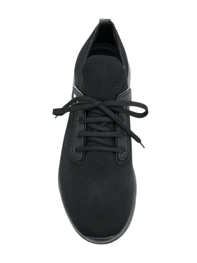 Shop Prada Gestrickte Sneakers In Black